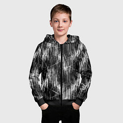 Толстовка на молнии детская Черно-белые штрихи, зигзаг, цвет: 3D-черный — фото 2