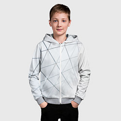 Толстовка на молнии детская Геометрические сеточные линии, цвет: 3D-меланж — фото 2