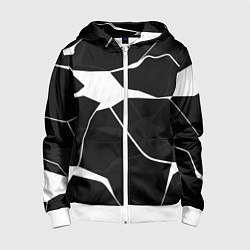 Толстовка на молнии детская Черно-белая классика, цвет: 3D-белый