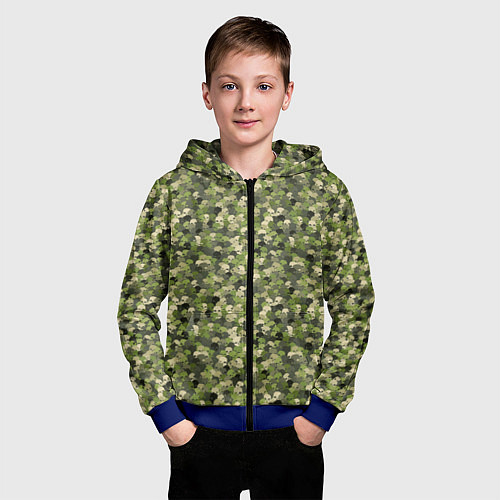Детская толстовка на молнии Милитари череп мини / 3D-Синий – фото 3