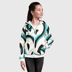 Толстовка на молнии детская Узоры в стиле граффити, цвет: 3D-белый — фото 2