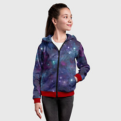 Толстовка на молнии детская Бесконечность звездного неба, цвет: 3D-красный — фото 2