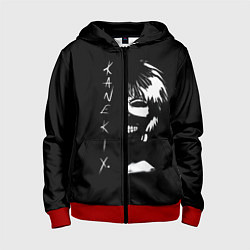 Толстовка на молнии детская Tokyo Ghoul Kaneki Ken - anime, цвет: 3D-красный