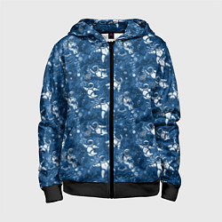 Толстовка на молнии детская Космонавт с котом, цвет: 3D-черный