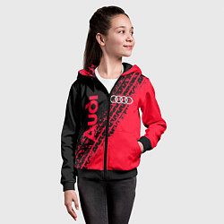 Толстовка на молнии детская Audi, цвет: 3D-черный — фото 2