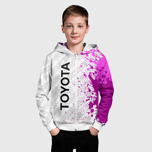 Детская толстовка на молнии Toyota pro racing: по-вертикали / 3D-Белый – фото 3