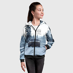 Толстовка на молнии детская Dodge in winter forest, цвет: 3D-черный — фото 2