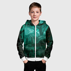 Толстовка на молнии детская Причал у болота, цвет: 3D-белый — фото 2