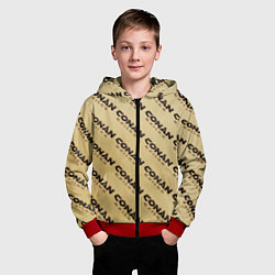 Толстовка на молнии детская Конан эксайлс узор, цвет: 3D-красный — фото 2