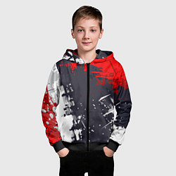 Толстовка на молнии детская Абстрактные брызги, цвет: 3D-черный — фото 2