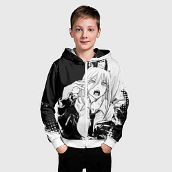 Толстовка на молнии детская Возмущенная Пауэр - Человек бензопила, цвет: 3D-белый — фото 2
