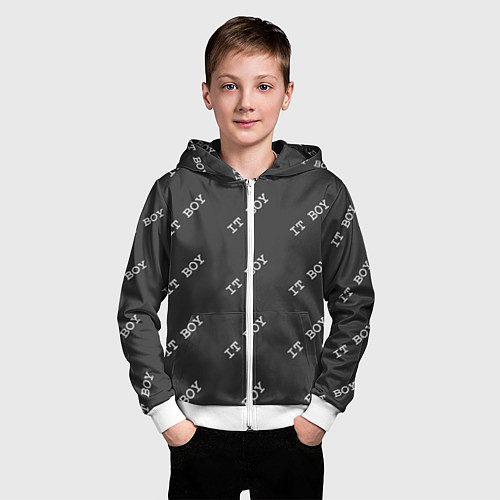 Детская толстовка на молнии Программисты - IT BOY / 3D-Белый – фото 3