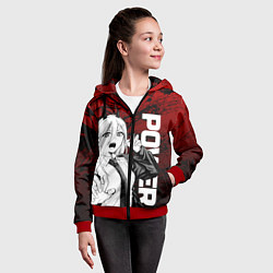 Толстовка на молнии детская Пауэр : Человек-бензопила, цвет: 3D-красный — фото 2