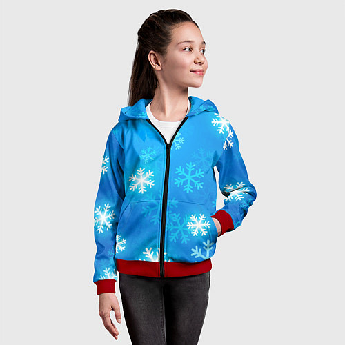 Детская толстовка на молнии Зима 2023 / 3D-Красный – фото 4