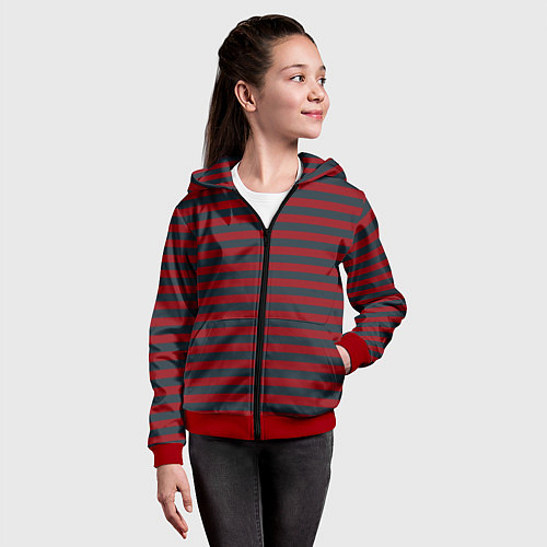 Детская толстовка на молнии Рождественский Эльф / 3D-Красный – фото 4