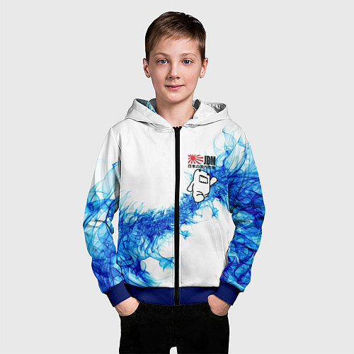 Детская толстовка на молнии Jdm style - Japan / 3D-Синий – фото 3