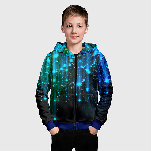 Детская толстовка на молнии Space - starfall / 3D-Синий – фото 3