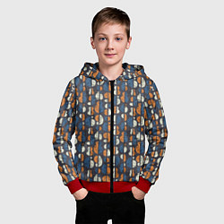 Толстовка на молнии детская Цифры с полоской гранж, цвет: 3D-красный — фото 2