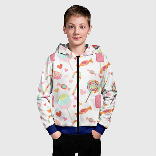 Детская толстовка на молнии Сладкий праздник / 3D-Синий – фото 3