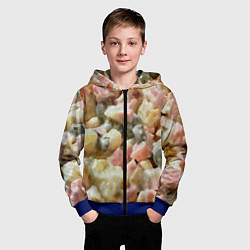 Толстовка на молнии детская Салат оливье, цвет: 3D-синий — фото 2