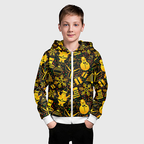Детская толстовка на молнии New Year toys / 3D-Белый – фото 3