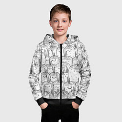 Толстовка на молнии детская Раскраска кролики в морковном поле, цвет: 3D-черный — фото 2