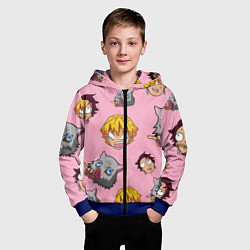 Толстовка на молнии детская Главные герои из аниме клинок, цвет: 3D-синий — фото 2