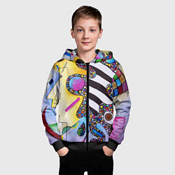 Толстовка на молнии детская Василий Кандинский Абстрактная композиция, цвет: 3D-черный — фото 2