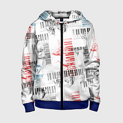 Толстовка на молнии детская Играем джаз, цвет: 3D-синий