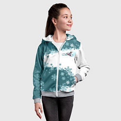 Толстовка на молнии детская Сноуборд синева, цвет: 3D-меланж — фото 2