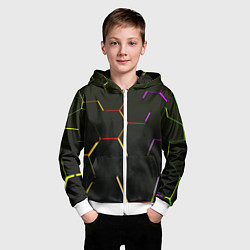 Толстовка на молнии детская Киберстиль, цвет: 3D-белый — фото 2