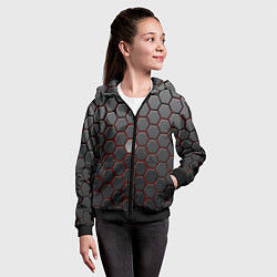 Толстовка на молнии детская Броня из стали, цвет: 3D-черный — фото 2