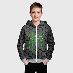 Толстовка на молнии детская Абстрактыные соты, цвет: 3D-меланж — фото 2