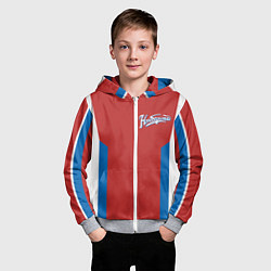 Толстовка на молнии детская Непобедимый - в цветах российского флага, цвет: 3D-меланж — фото 2