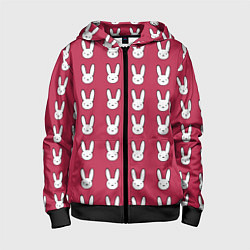 Детская толстовка на молнии Bunny Pattern red