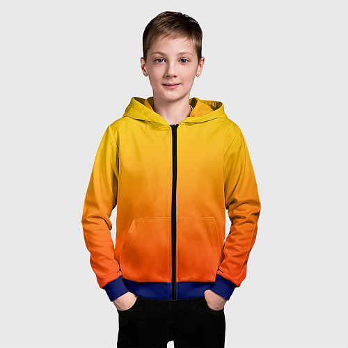Детская толстовка на молнии Жаркий день / 3D-Синий – фото 3