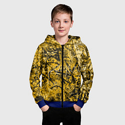 Толстовка на молнии детская Желтый хаос, цвет: 3D-синий — фото 2