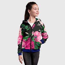 Толстовка на молнии детская Шипы и розы, цвет: 3D-синий — фото 2