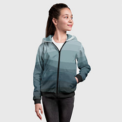 Толстовка на молнии детская Бирюзовые волны, цвет: 3D-черный — фото 2