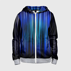 Толстовка на молнии детская Neon line stripes, цвет: 3D-меланж