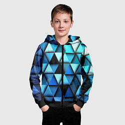 Толстовка на молнии детская Blue triangle, цвет: 3D-черный — фото 2