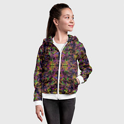 Толстовка на молнии детская Цветная психоделика, цвет: 3D-белый — фото 2