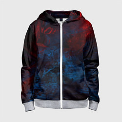 Толстовка на молнии детская Космическая абстракция битва, цвет: 3D-меланж