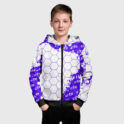 Детская толстовка на молнии Counter Strike 2 Pattern / 3D-Черный – фото 3