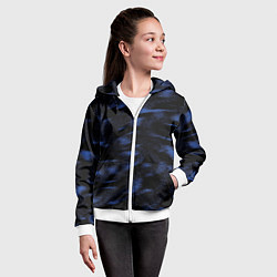 Толстовка на молнии детская Абстракция синего, цвет: 3D-белый — фото 2