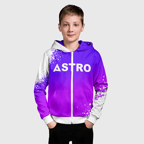 Детская толстовка на молнии Астро логотип / 3D-Белый – фото 3