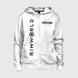Толстовка на молнии детская Rimworld, цвет: 3D-белый