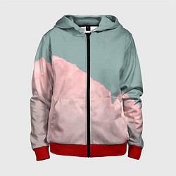 Толстовка на молнии детская Облака и небо, цвет: 3D-красный