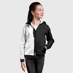 Толстовка на молнии детская Вертикально оторванный лист бумаги, цвет: 3D-черный — фото 2