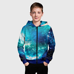 Толстовка на молнии детская Звёздная Вселенная, цвет: 3D-синий — фото 2